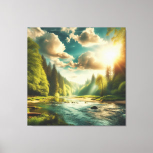 Sun Bright Nature Scene Canvas Print