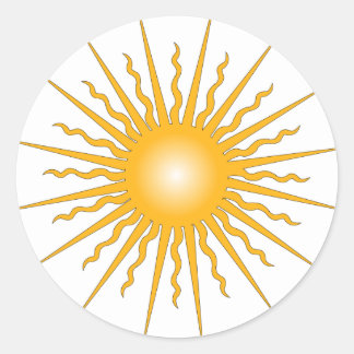 Sun Burst Rays Classic Round Sticker