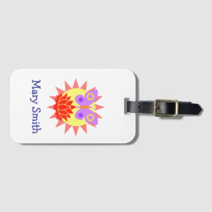 Sun, Butterfly and Flower Luggage Tag