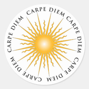 Sun Carpe Diem Book Plate Sticker