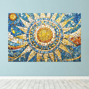 sun celestial mosaic 003 canvas print