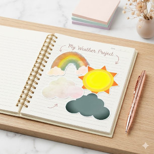 Sun Cloud Rainbow Weather School Project ClipArt  Flyer