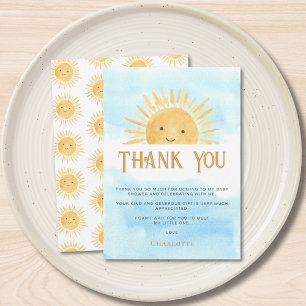 Sun Clouds Baby Shower Thank You Card