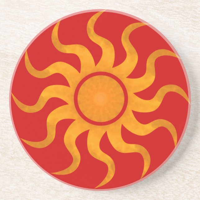 Sun Coaster 6 - Red Background (Front)