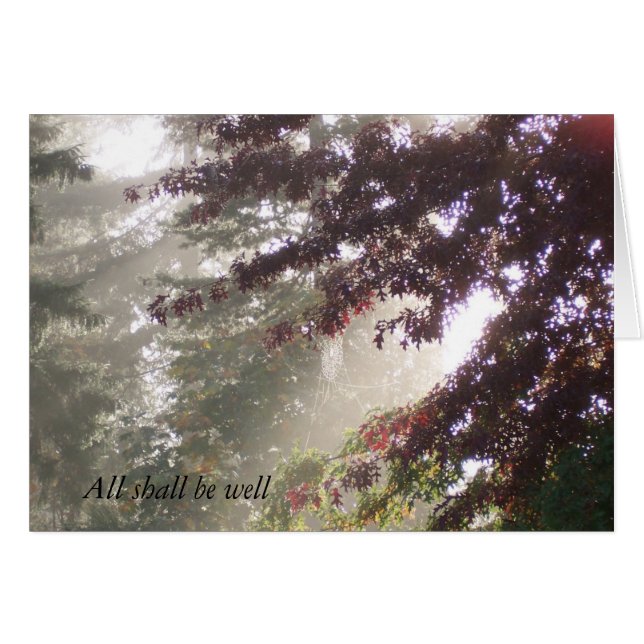 Sun, Cobweb, and Plum Tree Card (Front Horizontal)