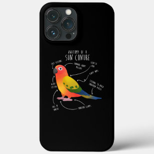 Sun Conure Anatomy Funny Cute Pet Parrot Bird Case-Mate iPhone Case