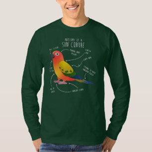 Sun Conure Anatomy Funny Cute Pet Parrot Bird T-Shirt