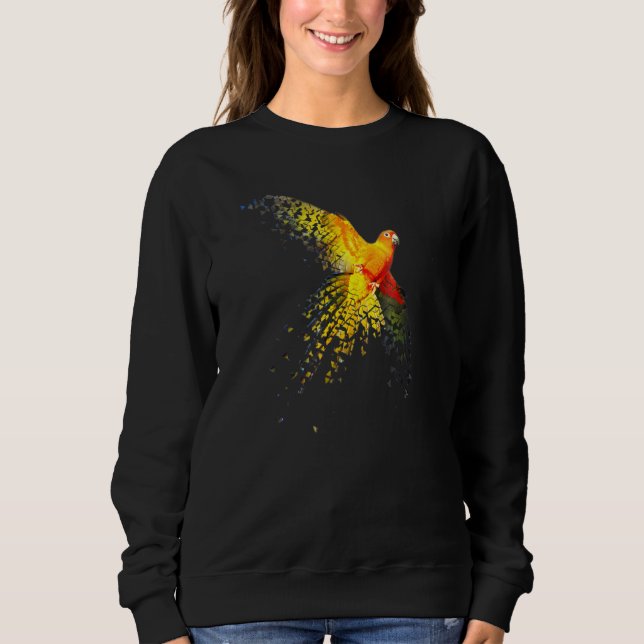 Sun Conure  Beautiful Dispersed Flying Design Sweatshirt (Front)