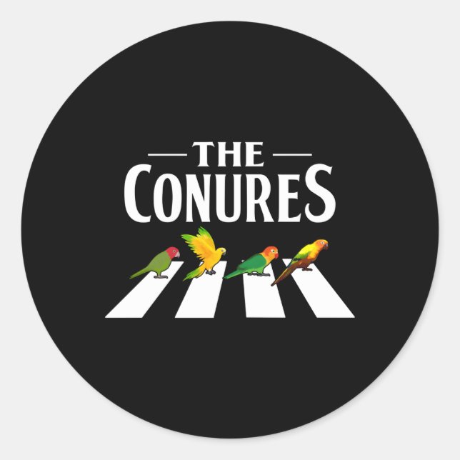 Sun Conure Parrot Pedestrian For A Conure Owner Classic Round Sticker (Front)