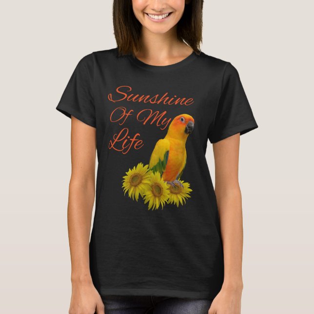 Sun Conure Parrot Sunshine Sunflower T-Shirt (Front)