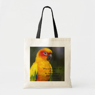 Sun Conure Parrot (with text) Bag