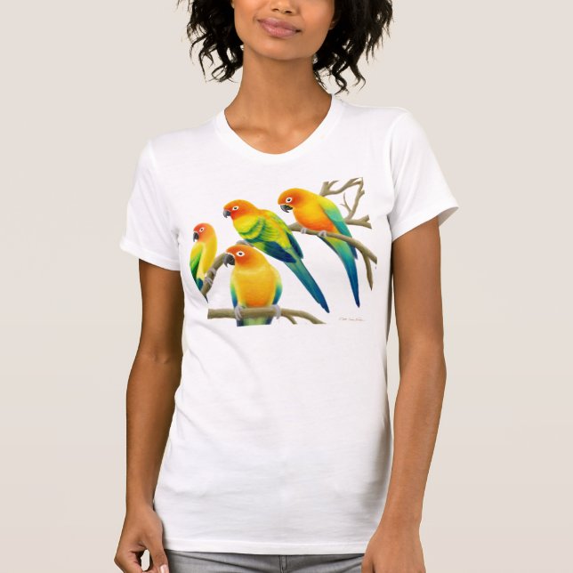 Sun Conure Parrots Ladies Jersey Knit Shirt (Front)