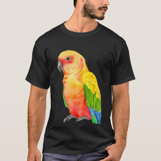 sun conure tropical parrot watercolor T-Shirt