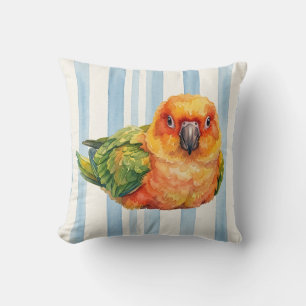 Sun Conure Watercolor Pillow Cover