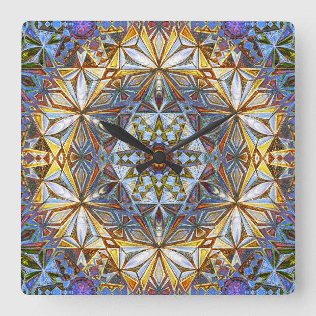 Sun Crystal Square Wall Clock (Front)