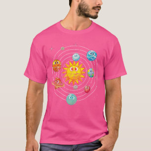 Sun Cute Planets Astronomer Outer Space Scientist  T-Shirt