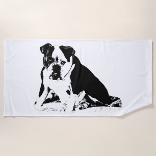 Sun Deck Bulldog Bold Beach Towel