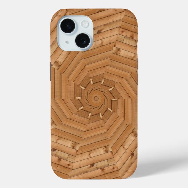 Sun Deck - Light Wooden Pinwheel Swirl Case-Mate iPhone Case (Back)