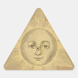 Sun Detail from Antique Bowles Map, circa 1780 Triangle Sticker