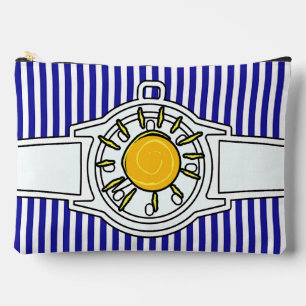 Sun Dial Wristwatch Blue Stripes Accessory Pouch