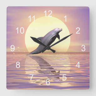Sun Dolphin Square Wall Clock