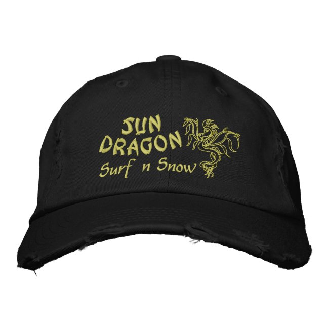 Sun Dragon  Surf and Snow Embroidered Hat (Front)