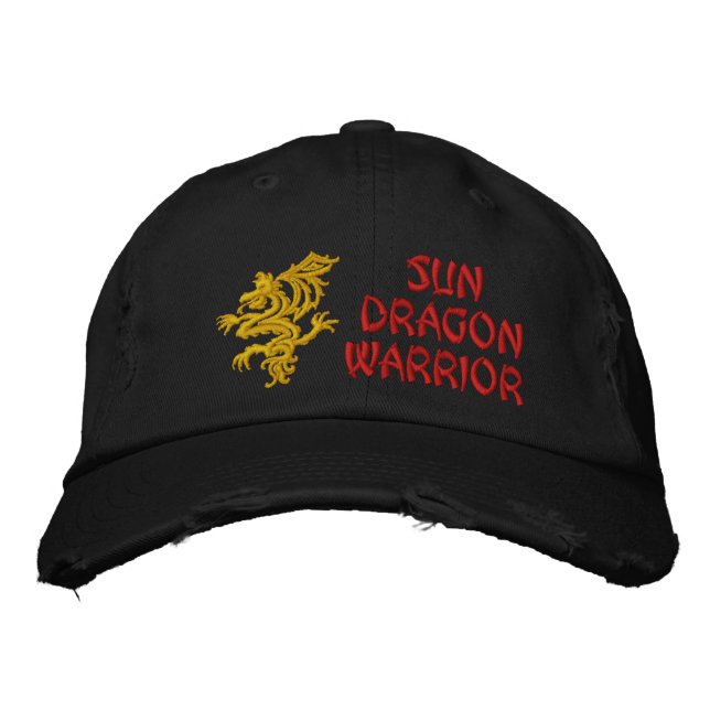Sun, Dragon, Warrior Embroidered Hat (Front)