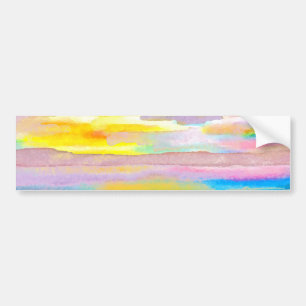 Sun Drama 2 Ocean Sea Lovers Colourful Art Bumper Sticker