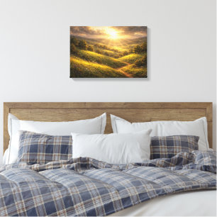 Sun-Drenched Golden Valley  Canvas Print