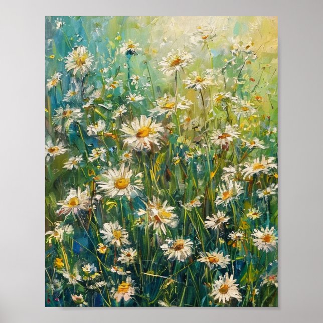 Sun-Drenched Serenity: An Impressionistic Meadow Poster (Front)