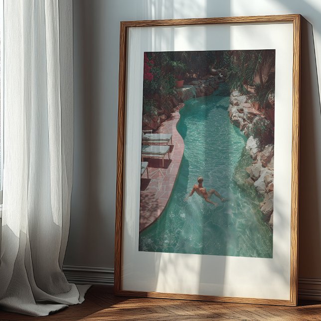 Sun-Drenched Serenity: Vintage Poolside Escape Poster (Creator Uploaded)