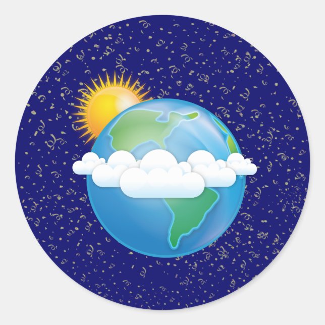 Sun & Earth - Classic Round Sticker (Front)