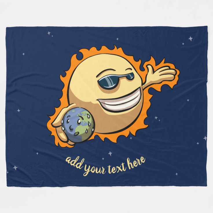 Sun & Earth Global Warming Climate Change Cartoon Fleece Blanket | Zazzle Sun & Earth Global Warming Climate Change Cartoon Fleece Blanket | Zazzle