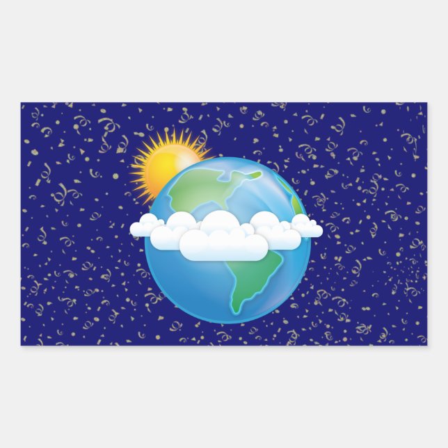 Sun & Earth - Rectangular Sticker (Front)