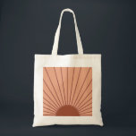Sun Earth Tones Sunrise Brown Rust Retro Sunshine Tote Bag<br><div class="desc">Sun Print – Brown / earth tones / terracota / rust - Sunshine,  Modern Abstract Geometric Sunrise.</div>