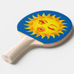 Sun emoji ping pong paddle