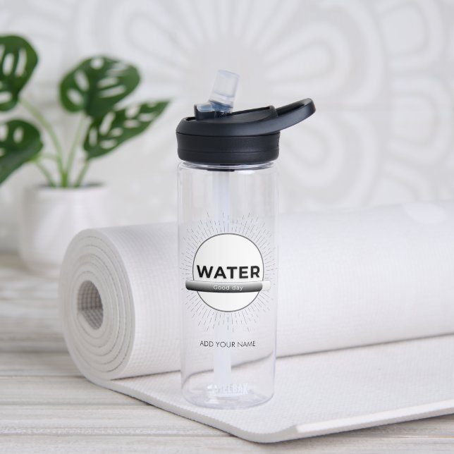 Sun Energy Water Quote | Custom Name Bottle (Yoga (Rotated))