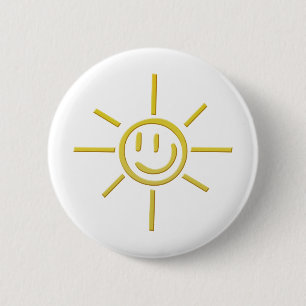Sun Face 6 Cm Round Badge