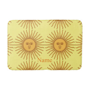 Sun face Art Illustration Thunder_Cove Bath Mat
