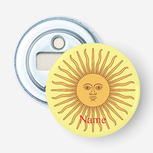 Sun face Art Illustration Thunder_Cove Bottle Opener (Front)