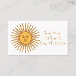Sun face Art Illustration Thunder_Cove Business Card