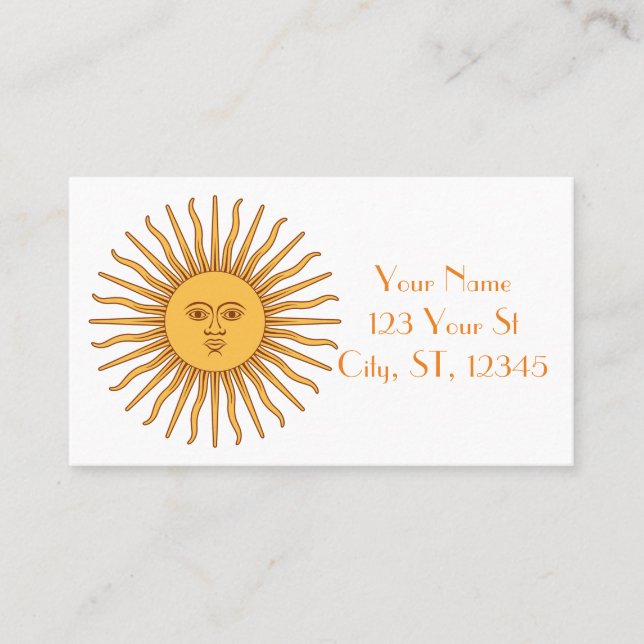 Sun face Art Illustration Thunder_Cove Business Card (Front)