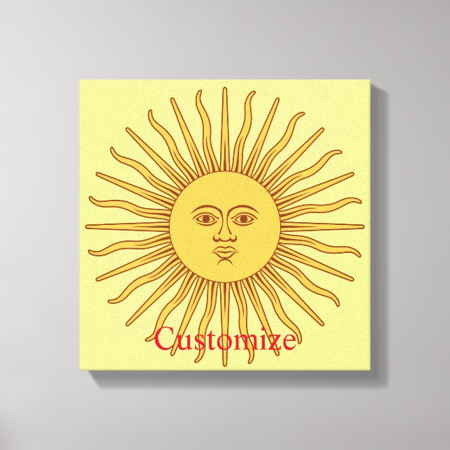 Sun face Art Illustration Thunder_Cove Canvas Print (Front)