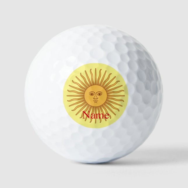 Sun face Art Illustration Thunder_Cove Golf Balls (Front)