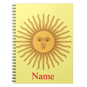 Sun face Art Illustration Thunder_Cove Notebook