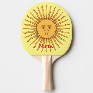 Sun face Art Illustration Thunder_Cove Ping Pong Paddle