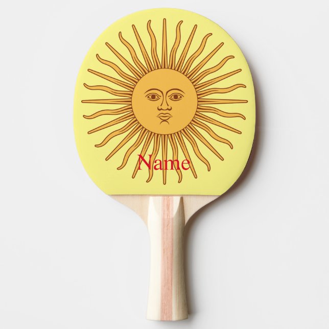 Sun face Art Illustration Thunder_Cove Ping Pong Paddle (Front)