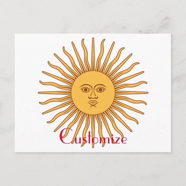 Sun face Art Illustration Thunder_Cove  Postcard (Front)