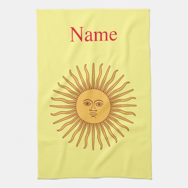Sun face Art Illustration Thunder_Cove  Tea Towel (Vertical)