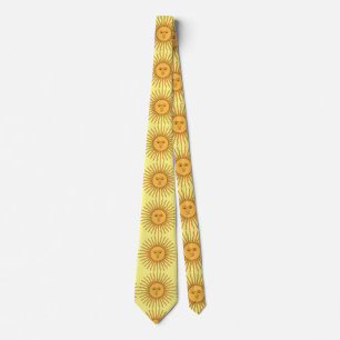 Sun face Art Illustration Thunder_Cove Tie